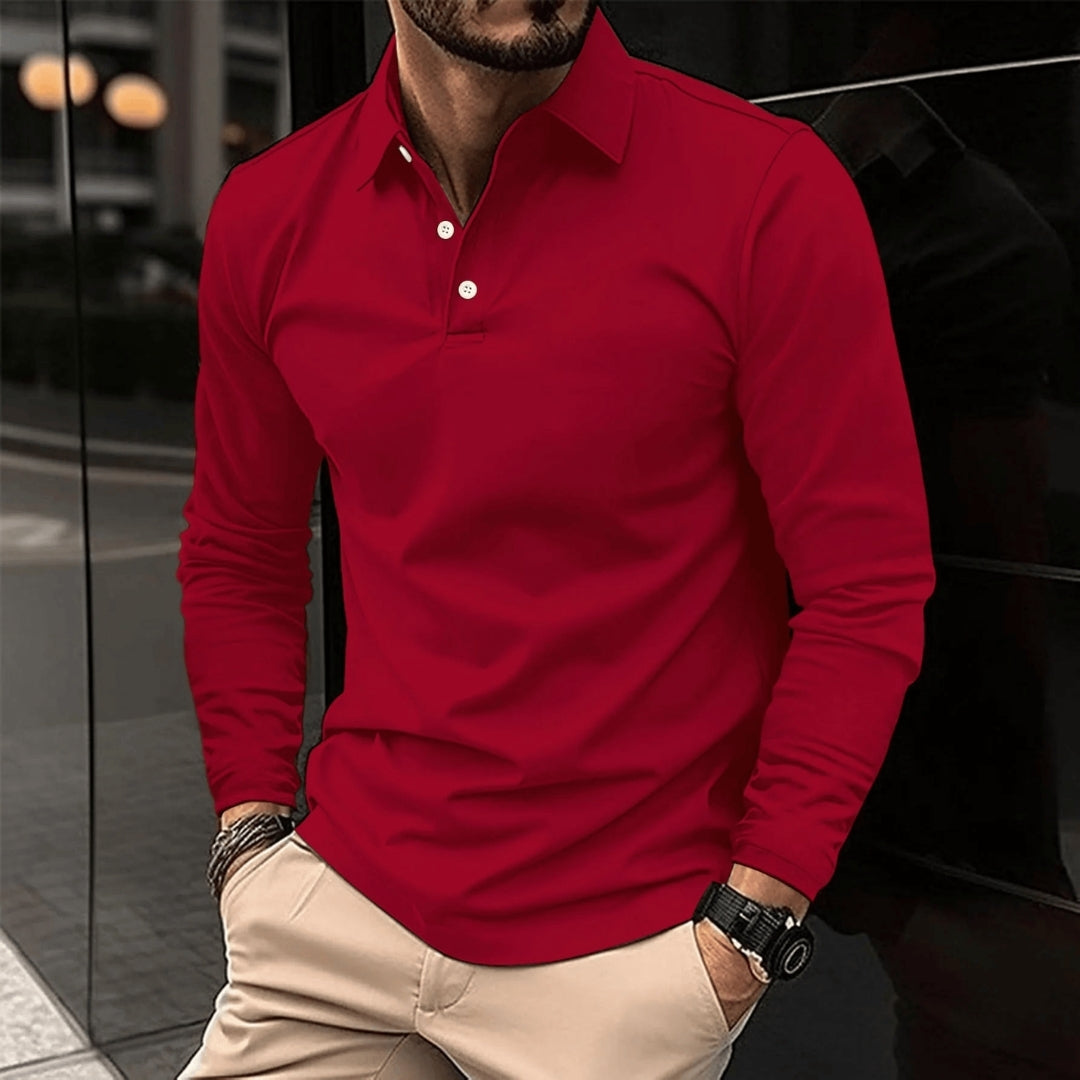 (1+1 Gratis) Save® | Casual Poloshirt Lange Mouw