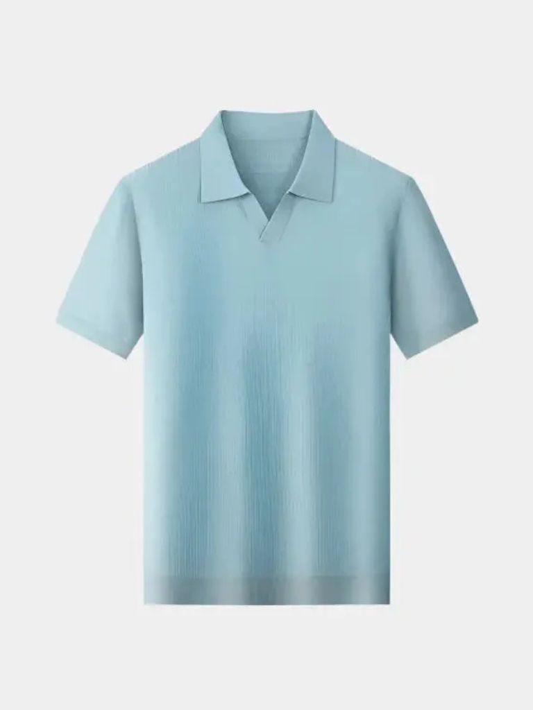 Ger® | Casual Knooploos Gebreid Poloshirt