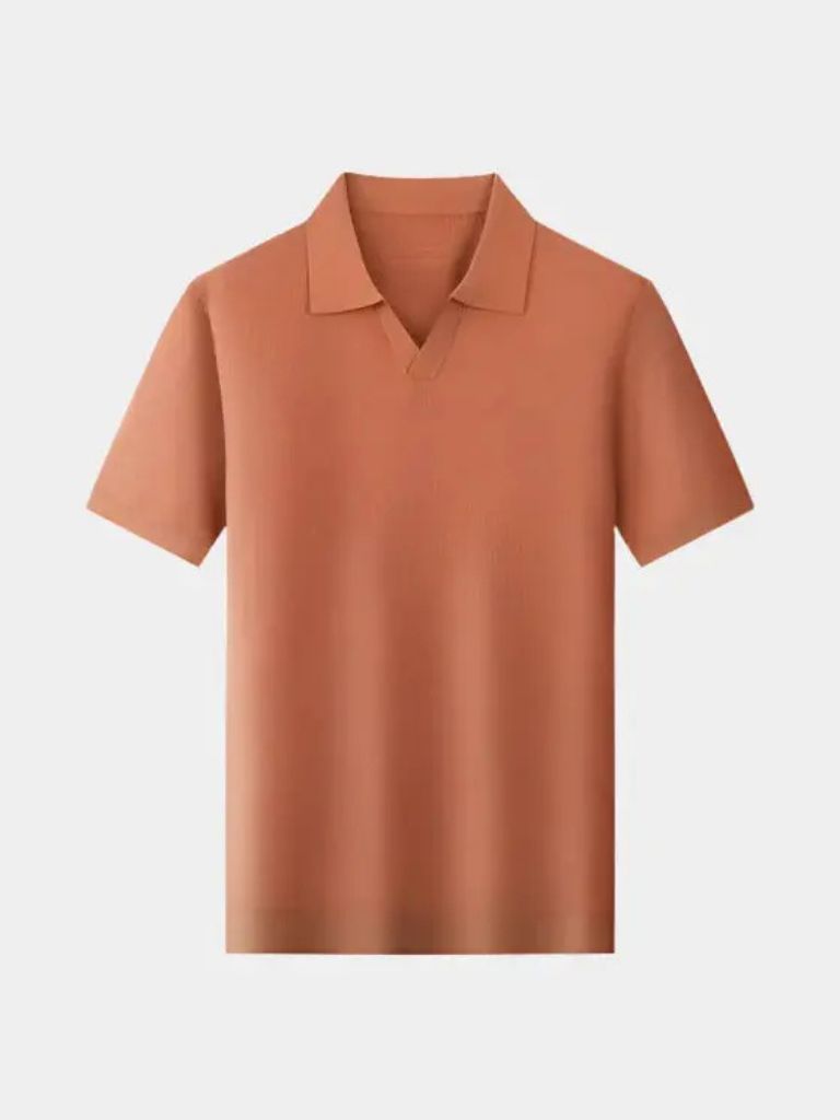 Ger® | Casual Knooploos Gebreid Poloshirt