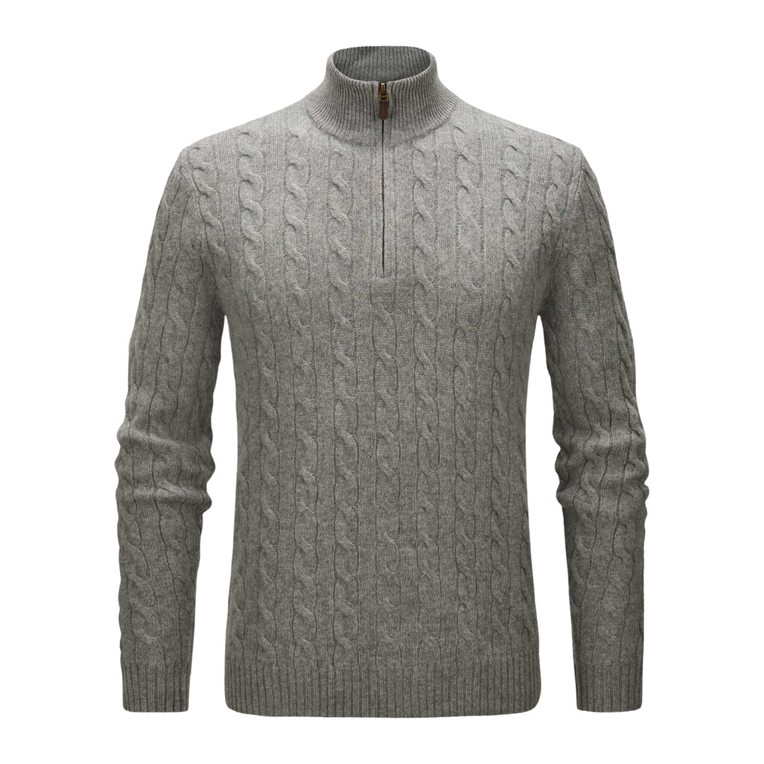 (1+1 Gratis) Thor® | Snoergebreide Sweater met Kwartritssluiting