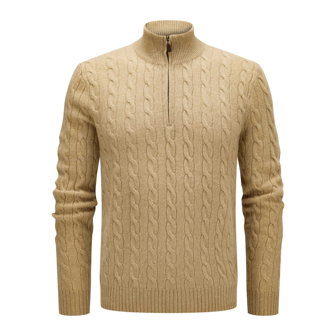 (1+1 Gratis) Thor® | Snoergebreide Sweater met Kwartritssluiting